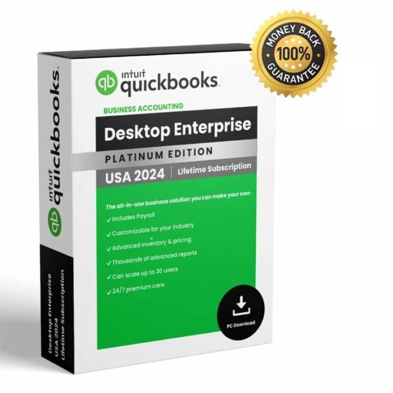 Quickbooks Desktop Enterprise Platinum 2024 3 Users | US Version | No Subscription